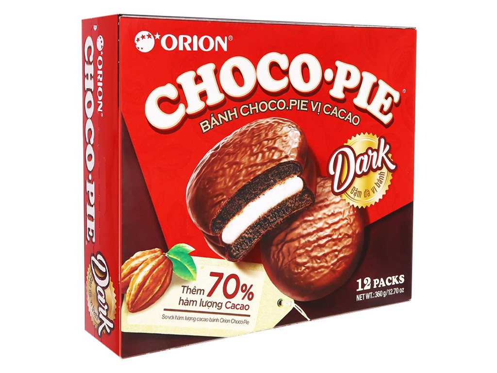 Ảnh sản phẩm Chocopie Dark Đậm 12 chiếc 360g (1/2)